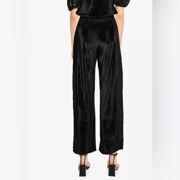 Desigual Corduroy Sequin Palazzo Wide-Leg Trousers 🖤sz Small - Picture 9 of 12